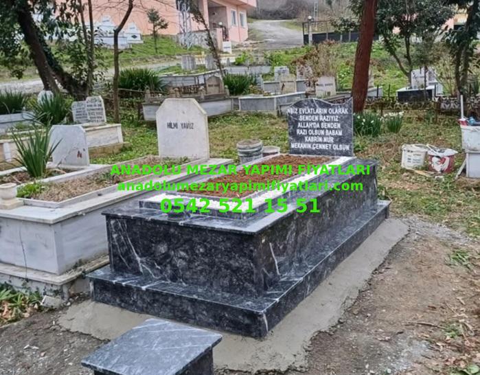Y89 Komple Uludağ Siyah Mermer Mezar - Kars Mezar Yapım İşleri - Görsel 3