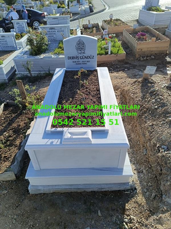 Bursa Tek Kişilik 6cm Küpeşte Baştaşı Mermer Mezar