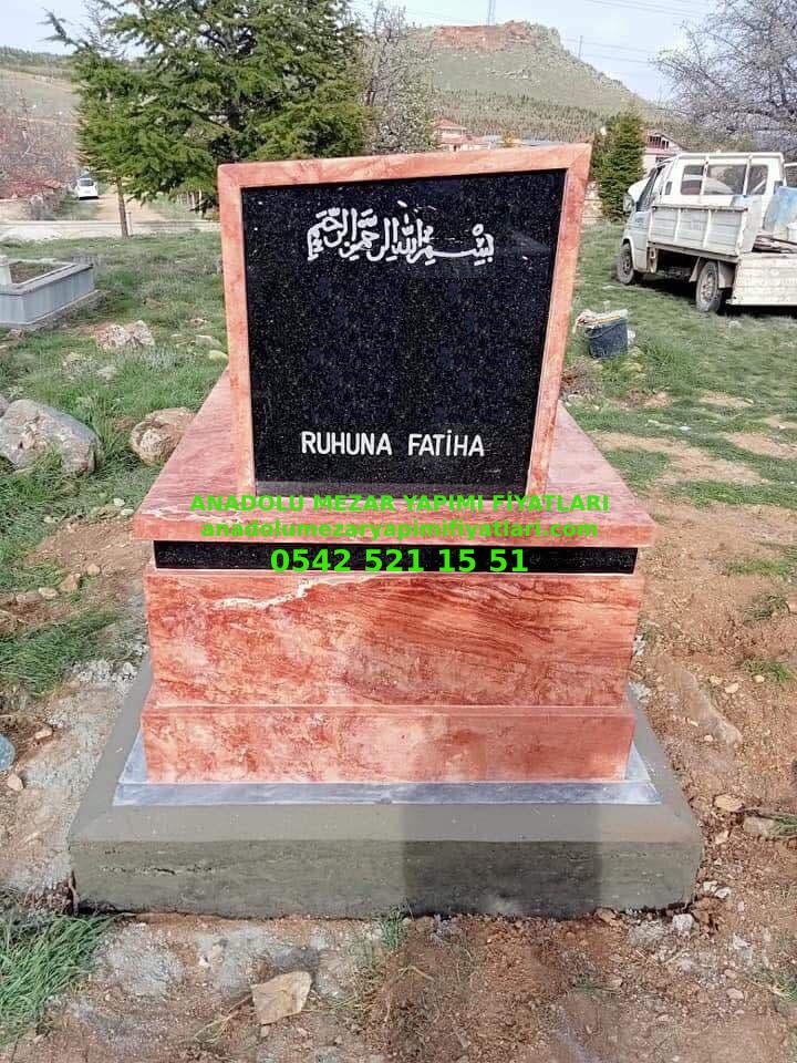 T8 Granit Baştaşılı 5lik Pembe Traverten Kuşaklı Mezar - Bursa Mezar Modeli - Görsel 2