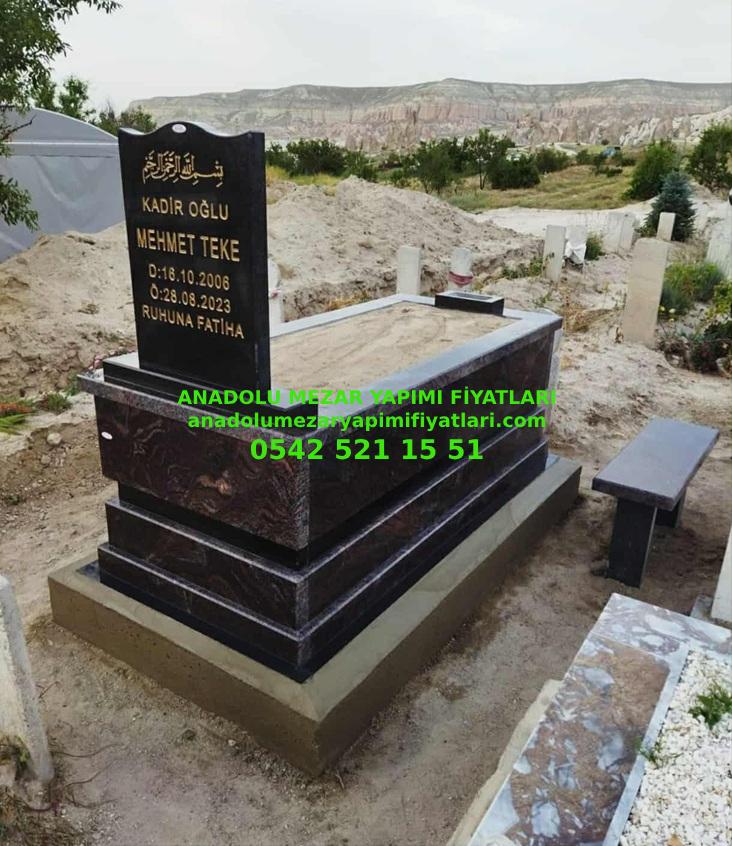B27 Paradiso Kahve Granit Mezar Modeli - Bursa Mezar Taşı Fiyatı - Görsel 3