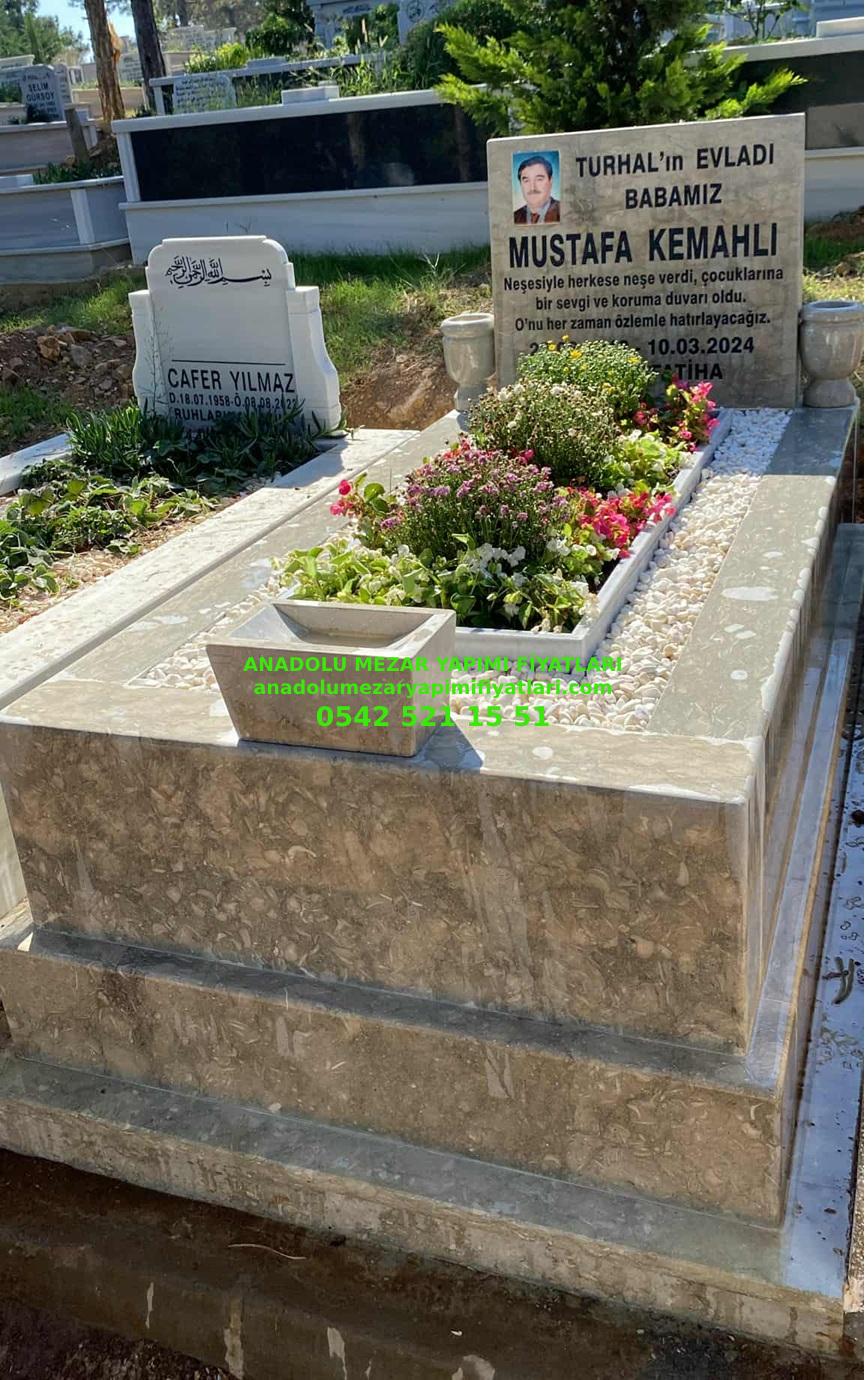 Y37 Tek Kişilik 13lik Eflani Yeşil Mermer - Bursa Blok Mezar Yapımı - Görsel 3