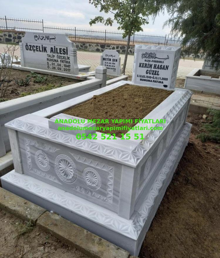 D6 Desen İşlemeli Marmara Mermer Mezar - İzmit El İşlemeli Mezar Modeli - Görsel 4