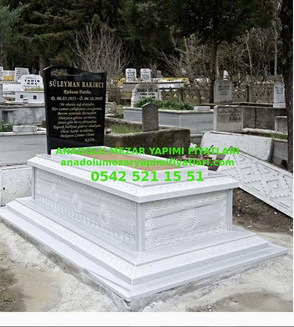 Baş Taşı Granit Tek Kişilik Desenli Mezar Modeli