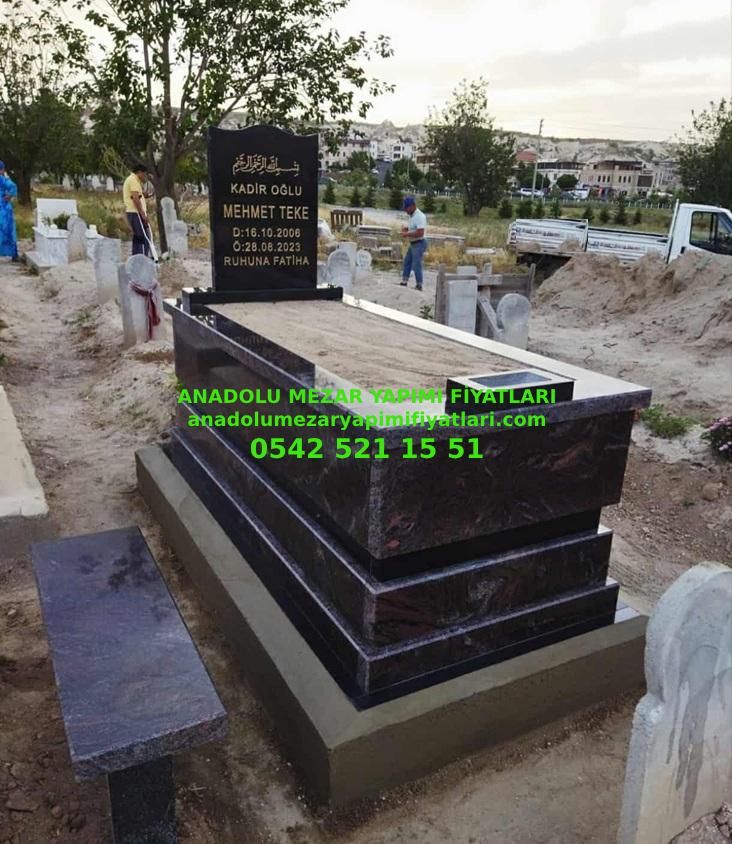 B27 Paradiso Kahve Granit Mezar Modeli - Bursa Mezar Taşı Fiyatı - Görsel 2