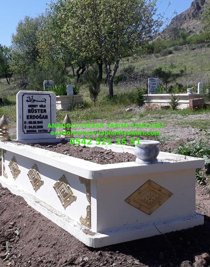İzmit Tek Kişilik Beyaz Renkli Baklava Dilimli Hazır Mezar - Görsel 2