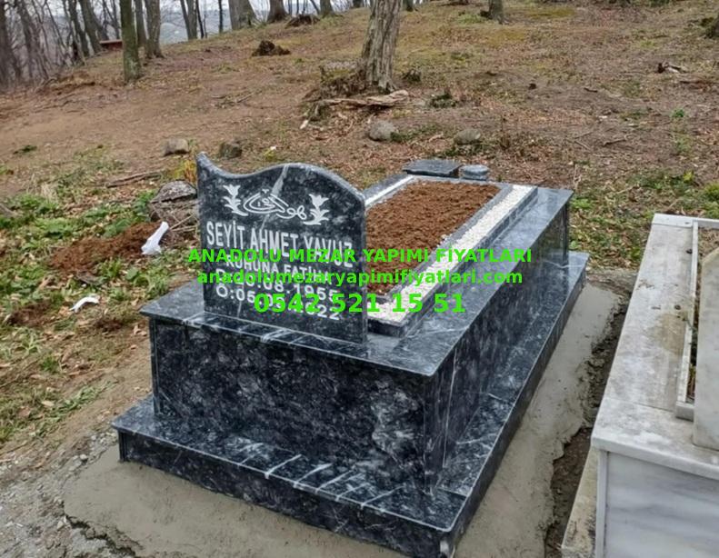 Y89 Komple Uludağ Siyah Mermer Mezar - Kars Mezar Yapım İşleri - Görsel 4