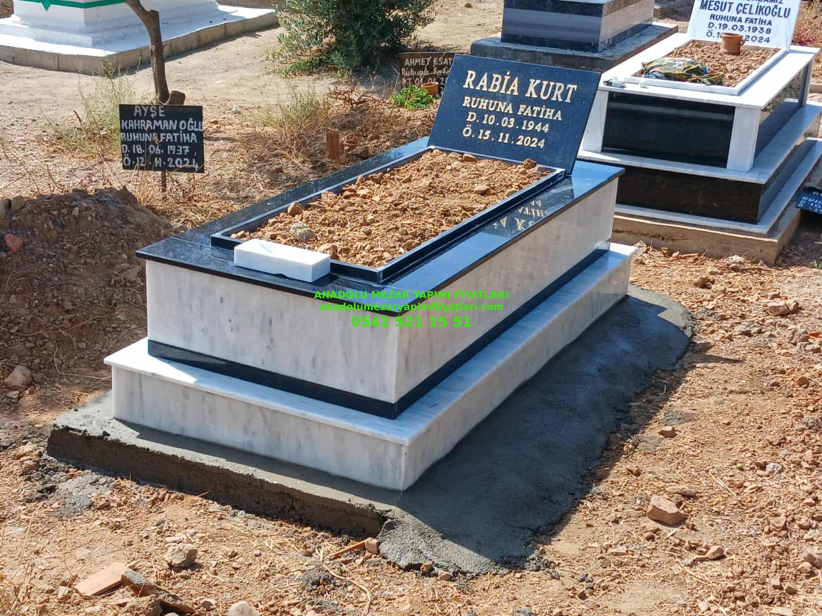GM31 Granit Küpeşte Mermer Mezar - Kars Granit Mermer Mezar Yapımı - Görsel 2