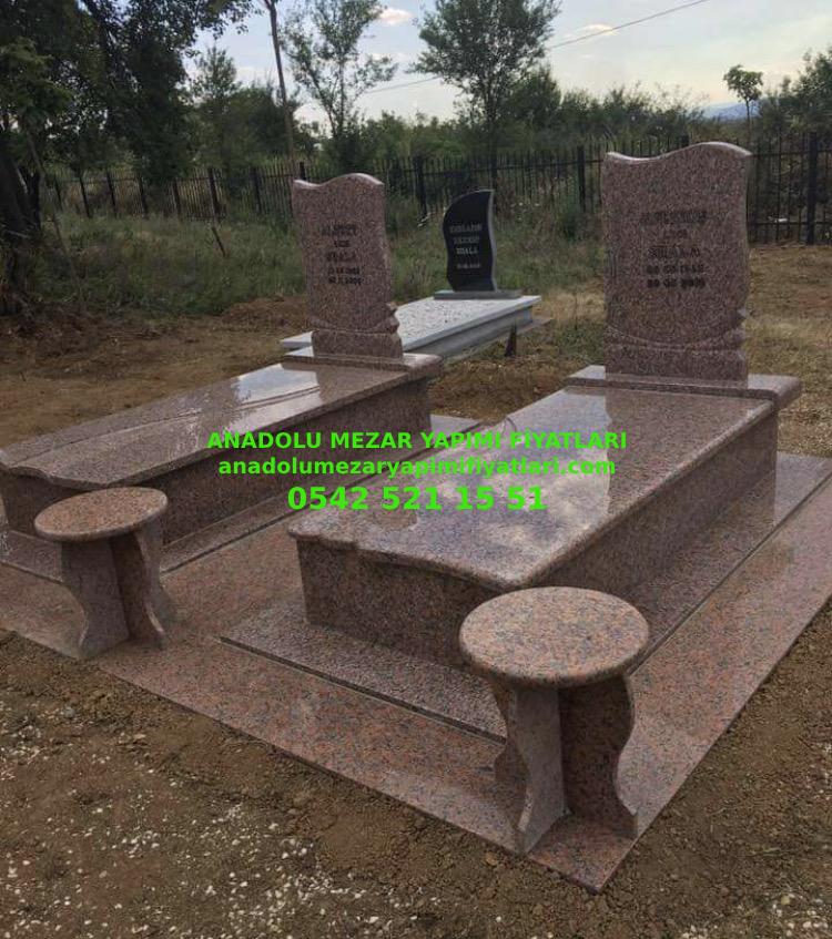 Tek Kişilik Bordo Kırmızı Tasarım Mezar Modeli - 10