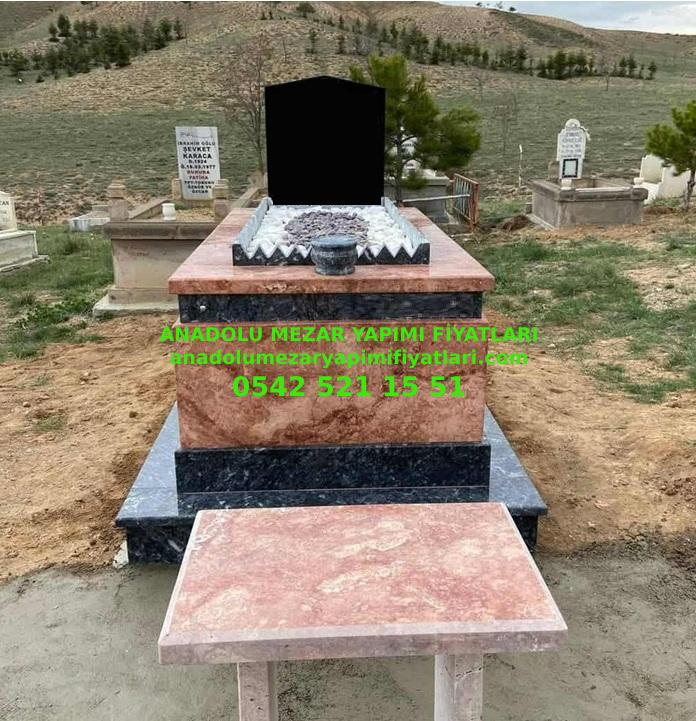 TR4 Pembe Traverten Siyah Uludağ Mezar - Elazığ Uludağ Mezar Yapımı - Görsel 3