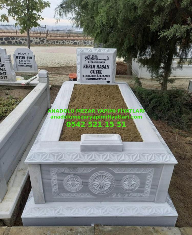 D6 Desen İşlemeli Marmara Mermer Mezar - İzmit El İşlemeli Mezar Modeli