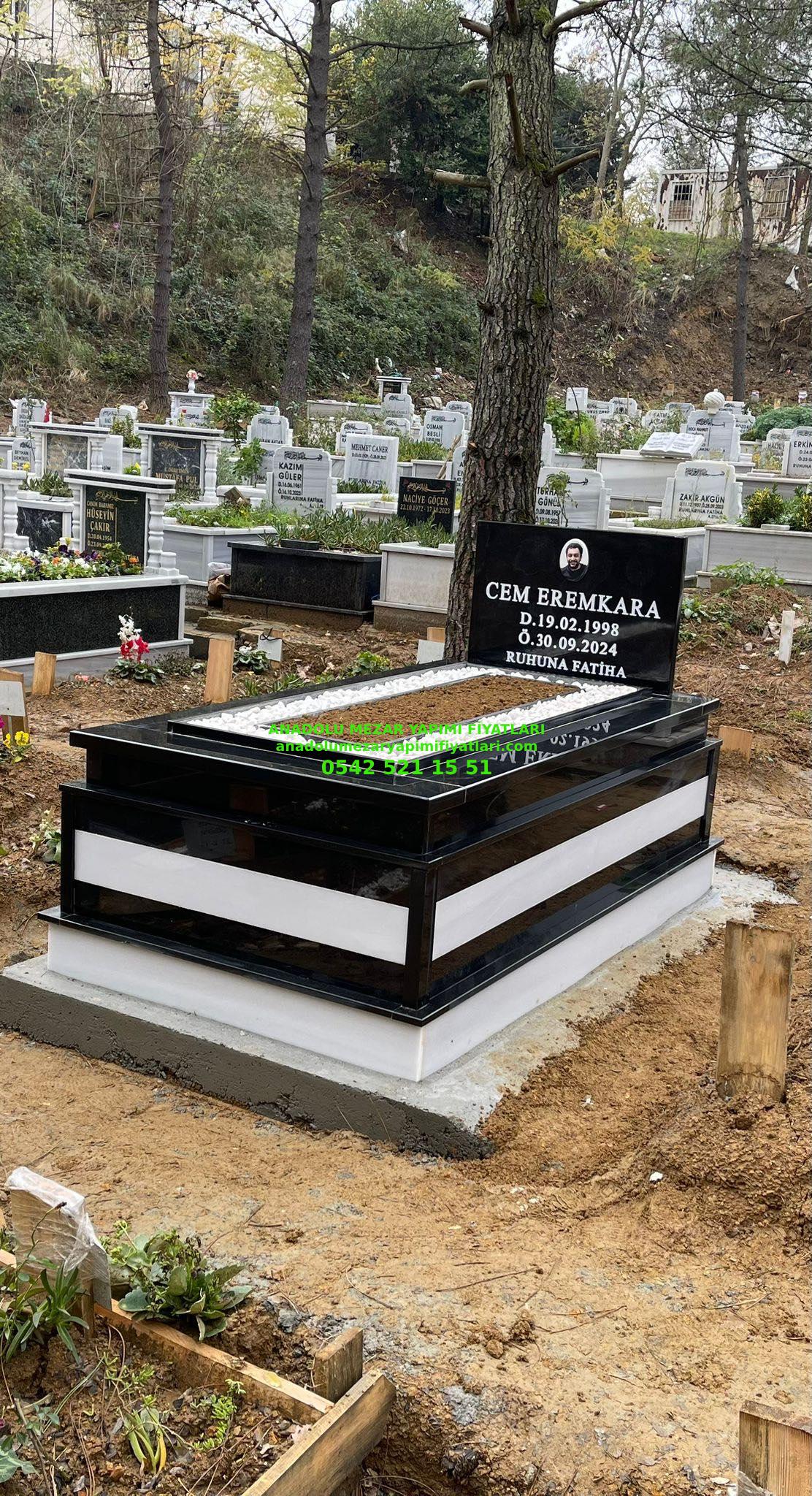 GM21 Baştaşı ve Gövde Granit Mermer Mezar - Bursa Granit Mezar Yapımı