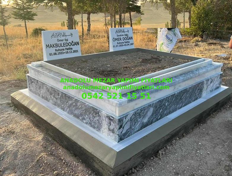 TR2 İki Kişilik Kuşaklı Tek Katlı Mermer Mezar - Elazığ Aile Mezar Yapımı