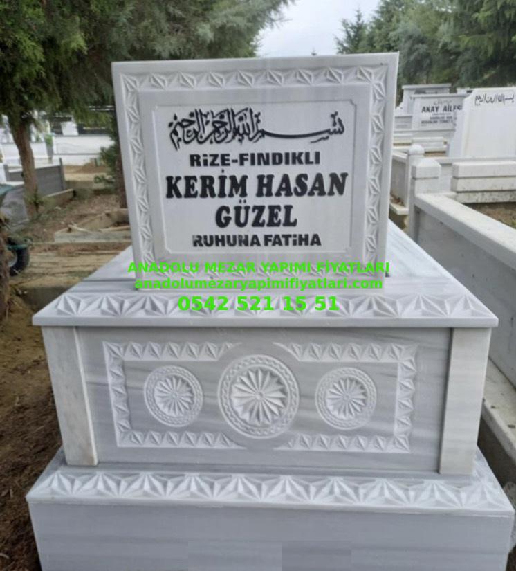 D6 Desen İşlemeli Marmara Mermer Mezar - İzmit El İşlemeli Mezar Modeli - Görsel 6