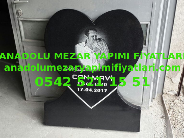 Kalp Şeklinde Mezar Taşı Üzerine Lazer Resim - 7 - Görsel 2