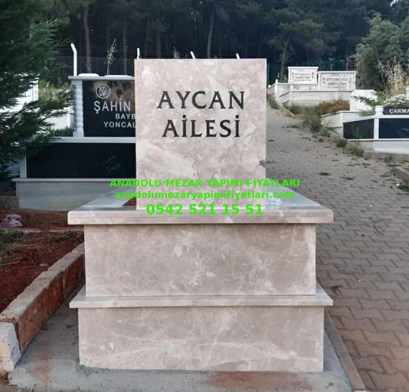 T5 Tek Kişilik Tamamı Bej Mezar - Bursa Resimli Mezar Modelleri - Görsel 2