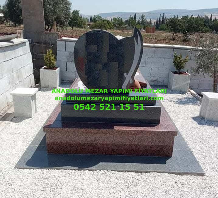 B16 Kırmızı Siyah Granit Mezar - Bursa Granit Mezar Çeşitleri - Görsel 5