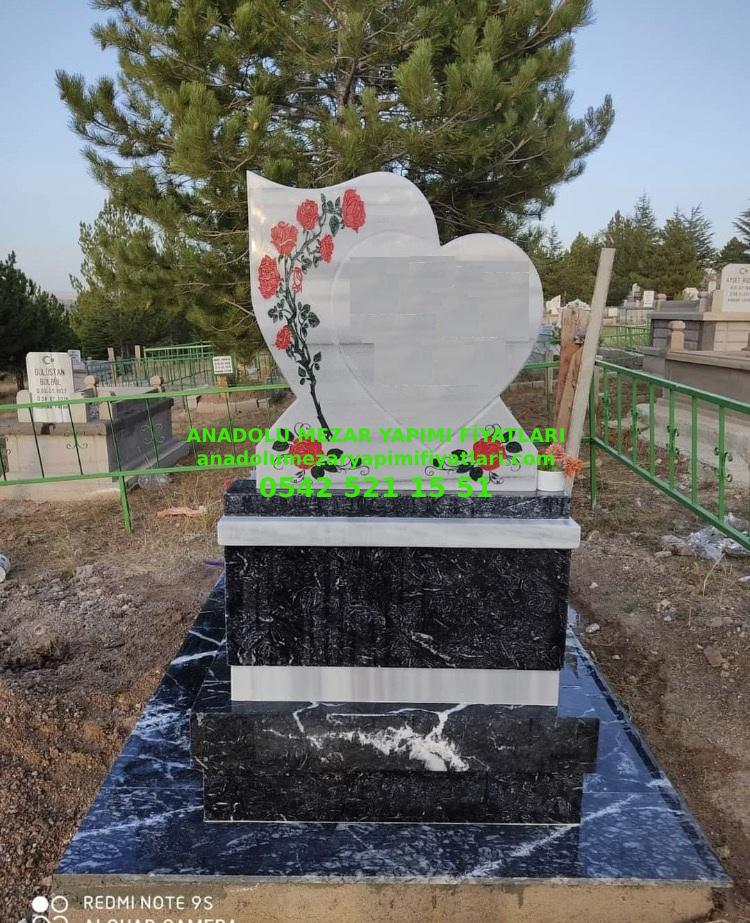 S1 Özel Tasarım Siyah Beyaz Mermer Mezar - Bursa Mezar Modelleri - Görsel 4
