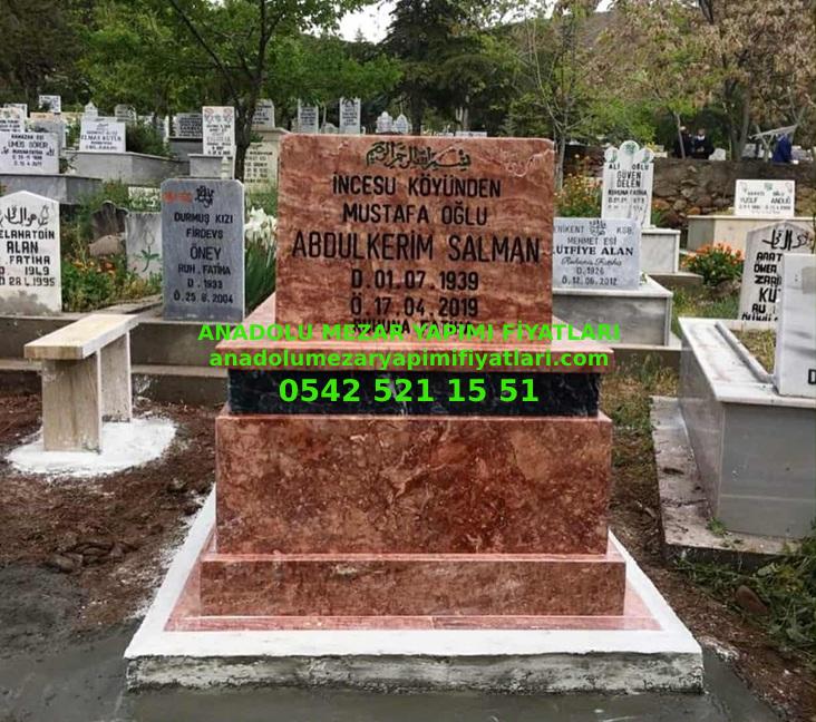 GK1 Pembe Traverten Siyah Kuşaklı Mezar - Bursa Mezar Taşı Fiyatları - Görsel 3