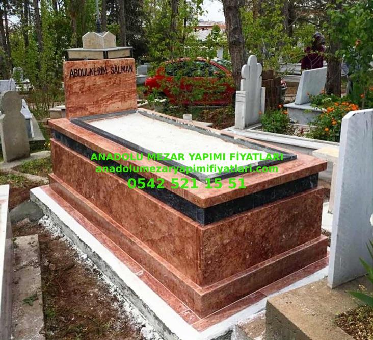 GK1 Pembe Traverten Siyah Kuşaklı Mezar - Bursa Mezar Taşı Fiyatları - Görsel 5
