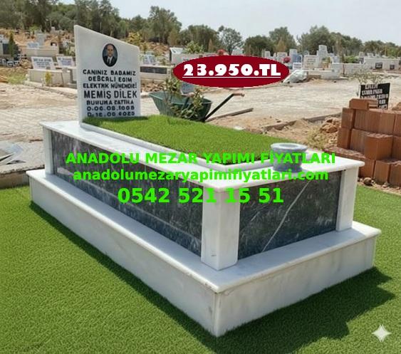 Antalya Tek Kişilik Baş Taşı Porselen Resimli Uludağ Siyah Mezar