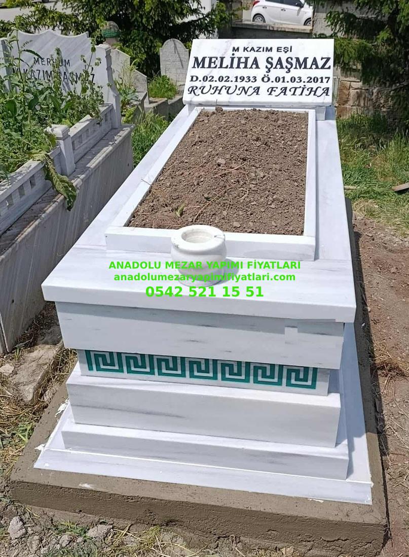 Y26 Cnc İşleme Şeritli Mermer Mezar - Bursa Güzel Mezar Modelleri - Görsel 3