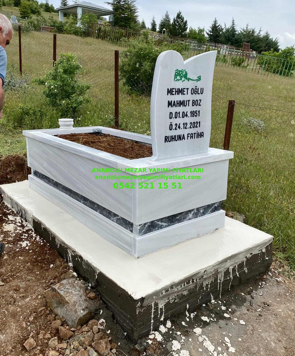 Y17 Siyah Şeritli Mermer Mezar - Elazığ Mezar Modeli