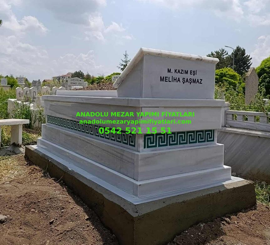 Y26 Cnc İşleme Şeritli Mermer Mezar - Bursa Güzel Mezar Modelleri - Görsel 5
