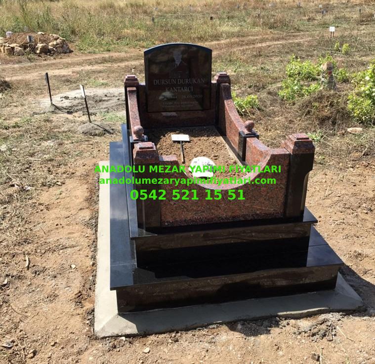 L41 Kırmızı Siyah Granit Mezar - Bursa Modeli Mezar Fiyatı - Görsel 7