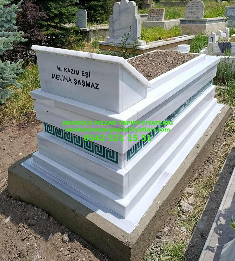 Y26 Cnc İşleme Şeritli Mermer Mezar - Bursa Güzel Mezar Modelleri - Görsel 4