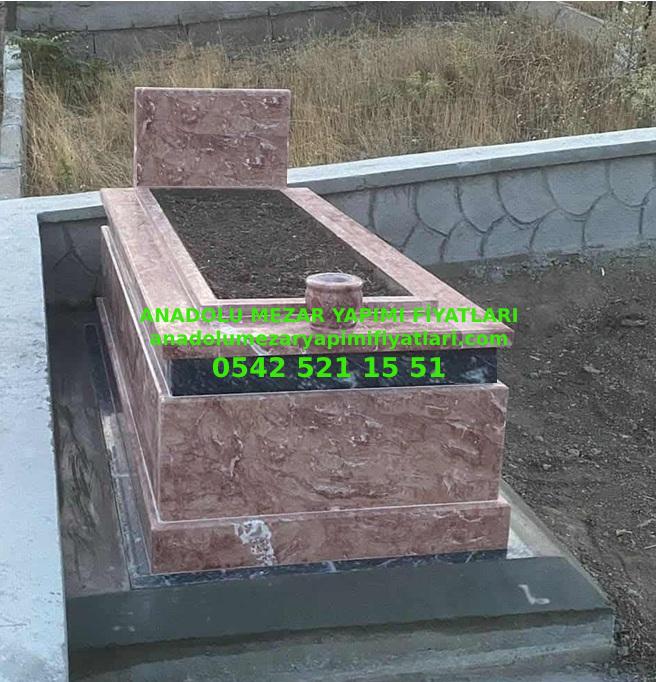 T6 Pembe Traverten Siyah Kuşaklı Mezar - Elazığ Mezar Taşı Fiyatları - Görsel 3