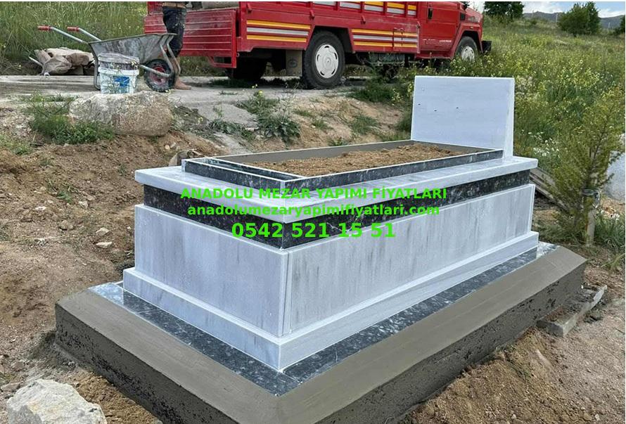 Y18 Mermer 5lik Siyah Kuşaklı Mezar - Bursa Tek Kişilik Mezar Modeli - Görsel 3