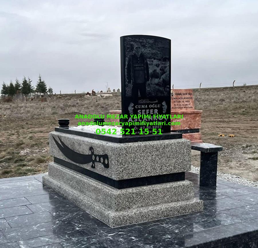 B99 Beta Gri Nero Gaska Siyah Granit Mezar - Bursa Ucuz Mezar Fiyatları - Görsel 2