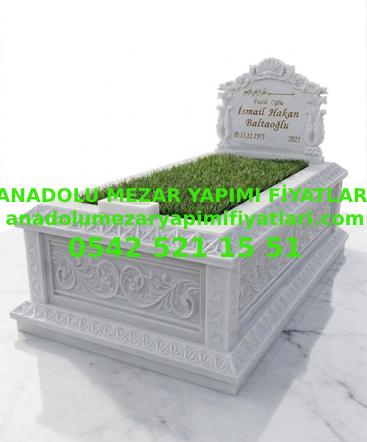 Cnc Rölyef Kabartmalı Baştaşı Çiçek Desenli Mezar - Görsel 6