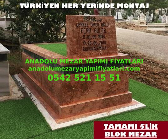 GK1 Pembe Traverten Siyah Kuşaklı Mezar - Bursa Mezar Taşı Fiyatları
