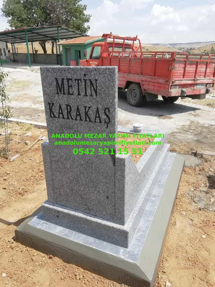 B36 Özel Eğimli Gri Beta Mezar Modeli - İzmit Mezar Taşı Fiyatı - Görsel 2