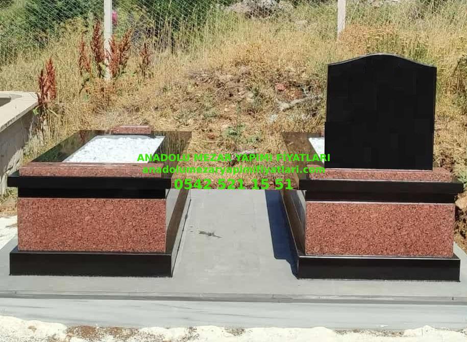 B11 İki Renkli 5lik Granit Mezar - Elazığ Mezar Modeli - Görsel 3