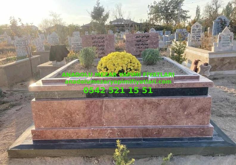 T12 Çift Kişilik Gülkurusu Siyah Mermer Mezar - Bursa Aile Mezar Yapımı - Görsel 3