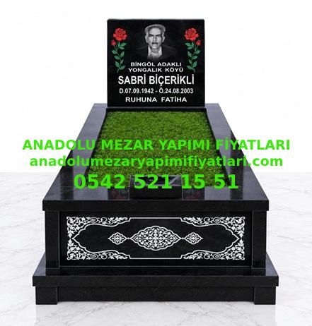 Tek Kişilik Lazer Resimli Gövde Granit İşleme Mezar - Görsel 4