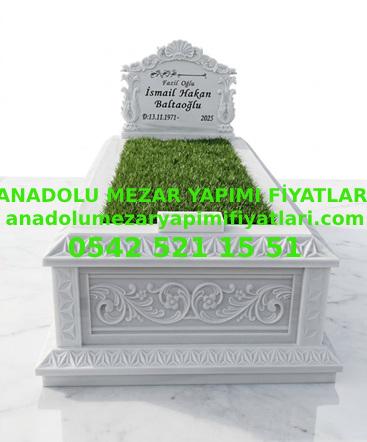 Cnc Rölyef Kabartmalı Baştaşı Çiçek Desenli Mezar - Görsel 2
