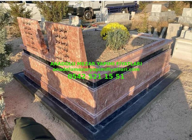 T12 Çift Kişilik Gülkurusu Siyah Mermer Mezar - Bursa Aile Mezar Yapımı - Görsel 4