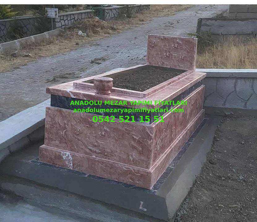 T6 Pembe Traverten Siyah Kuşaklı Mezar - Elazığ Mezar Taşı Fiyatları