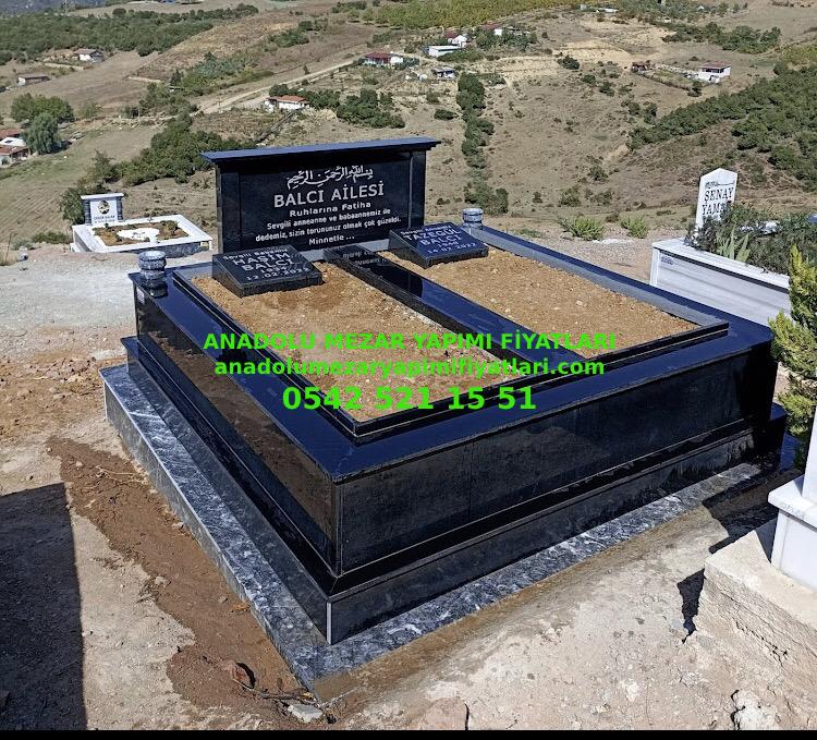 Bursa Çift Kişilik Granit Abide Baştaşı Sütunlu Mezar - Görsel 2
