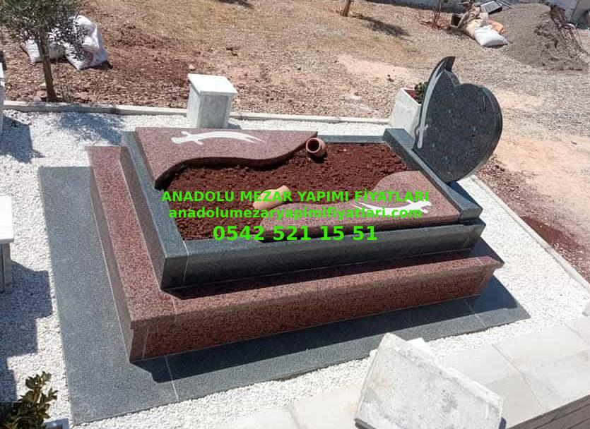 B16 Kırmızı Siyah Granit Mezar - Bursa Granit Mezar Çeşitleri - Görsel 3