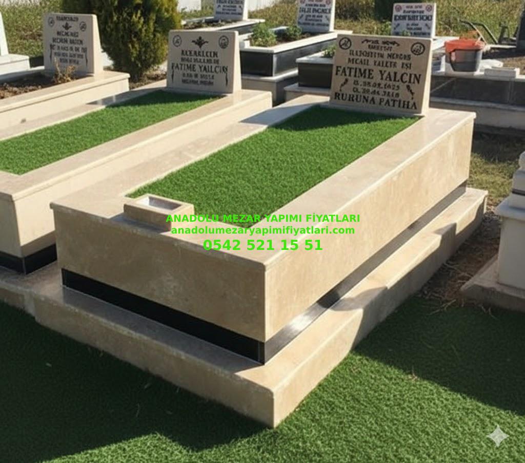 Samsun Tek Kişilik Granit Kuşaklı Traverten Mezar