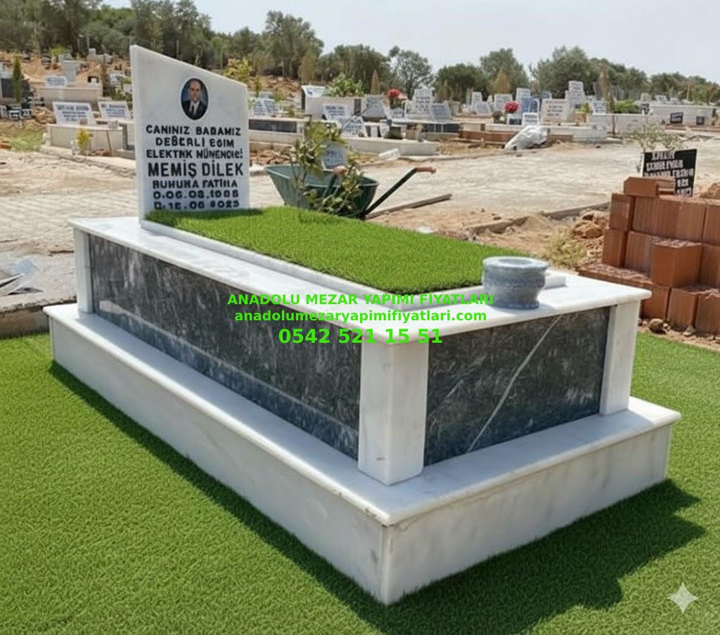 Elazığ Tek Kişilik Porselen Resimli Gövde Uludağ Siyah Mezar