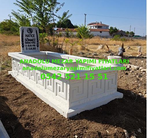 Adapazarı Tek Kişilik Desenli Beyaz Renkli Hazır Mezar - Görsel 3